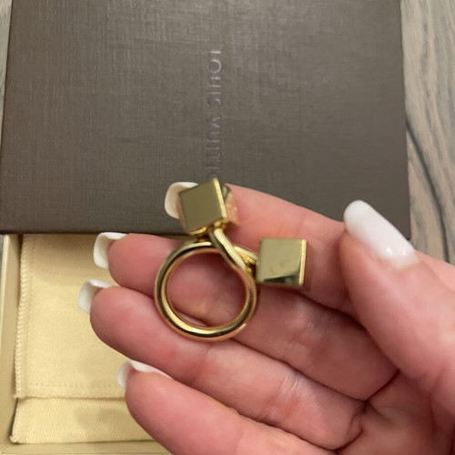 Louis Vuitton Double Cube Ring, gold-tone metal, size 53-54