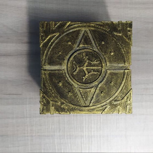 Skyrim Dwemer Cube 3D printed hand-painted, 7.5 cm