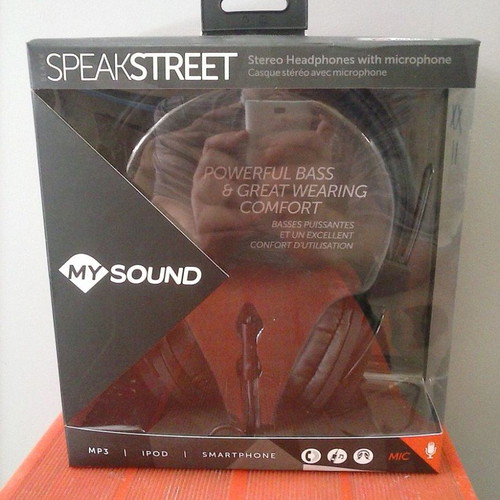 Foldable headphones with microphone, 3.5mm stereo gold-plated jack
