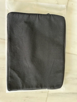 Apivita laptop case new, black, leather type with fabric 28x35cm