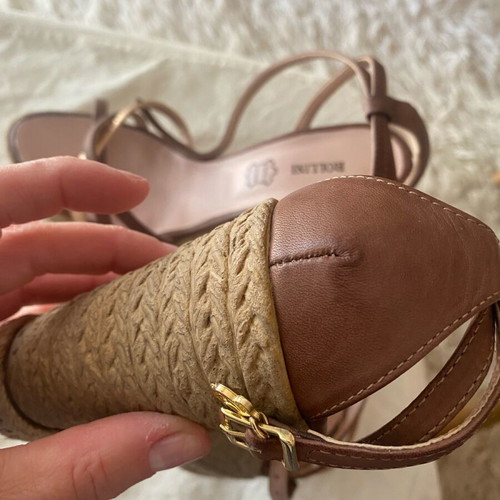 Rollini platform sandals size 38 like new, beige brown