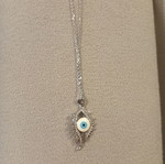 Necklace with evil eye pendant, stainless steel and chain