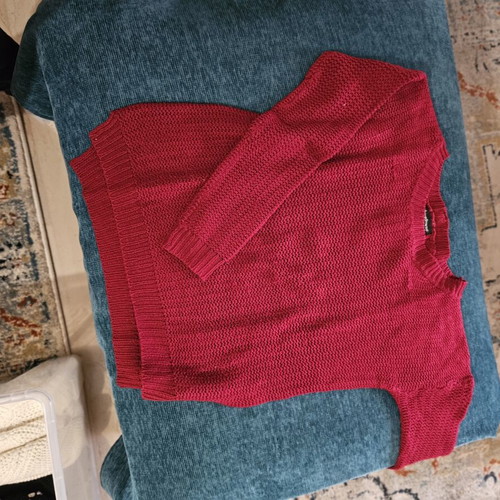 Stradivarius knitted sweater M used, red