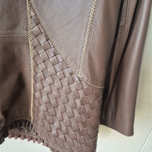 Madeleine leather biker jacket like new, brown