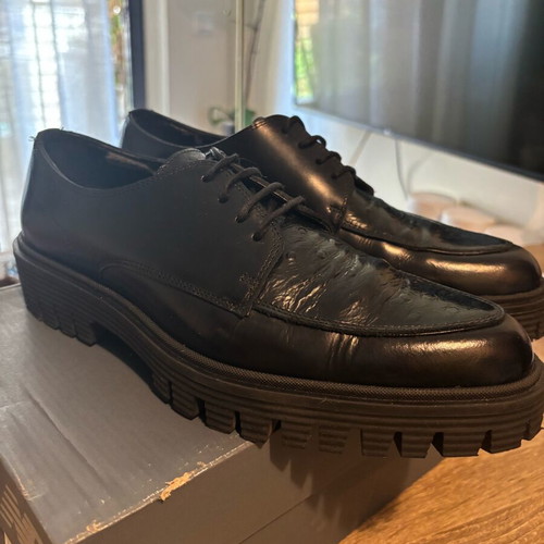 Zara leather men's casual shoes used, black, sizes 40.5-41