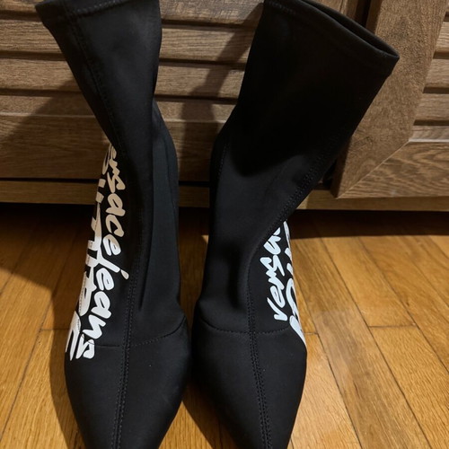Versace sock boots like new, black with 10cm heel