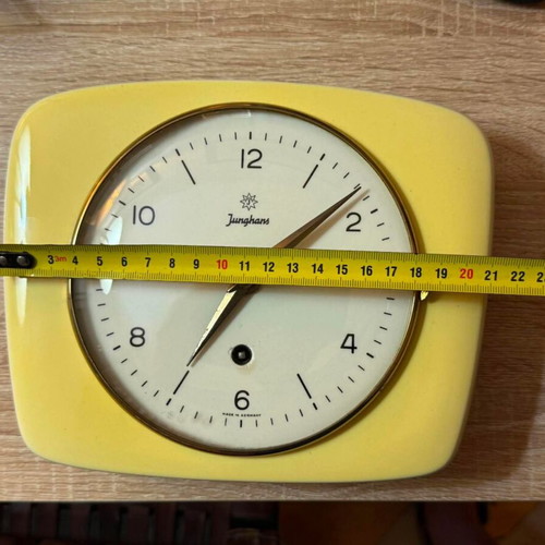 Junghans wall clock used porcelain wind-up