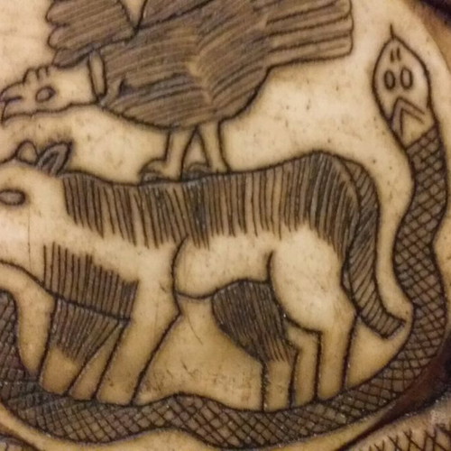 Artwork from Peru new, stone plaque with engraved symbols