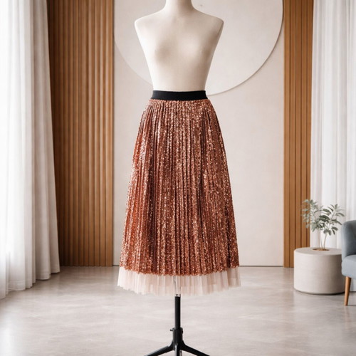 Sequin midi plated skirt Topshop like new, size XS 34, gold