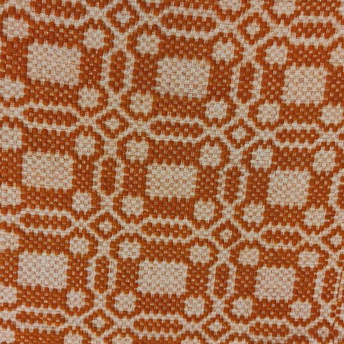 Handwoven Blanket like new with geometric caramel patterns