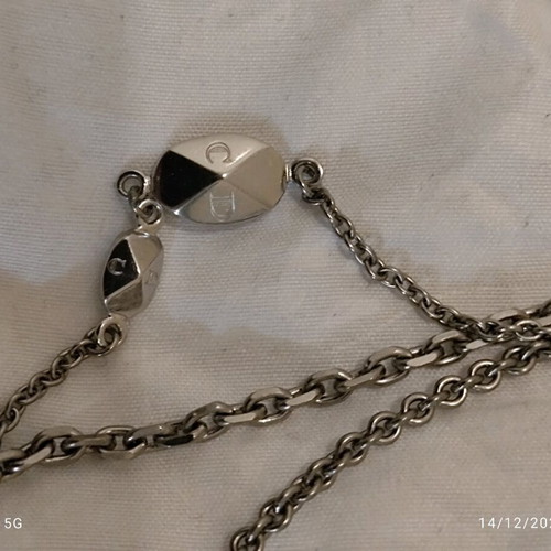 Christian Dior necklace triple chain long, like new, silver