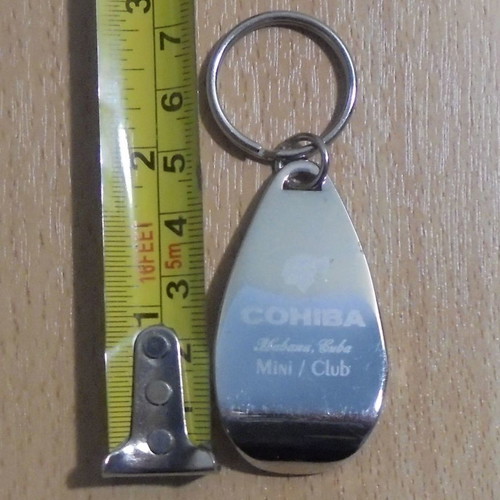 Cohiba cigar promotional metal keychain - opener used