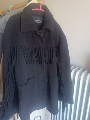 Stradivarius black fringed jacket new