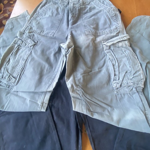 Bershka cargo pants, size 32, black beige olive