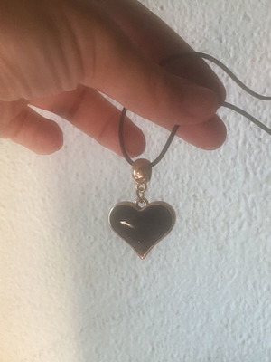 Heart necklace black, new