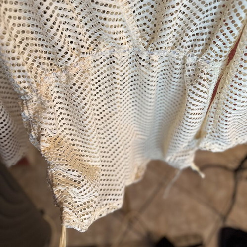 Λευκή διάτρητη μπλούζα και παντελόνα boho style σαν καινούργια