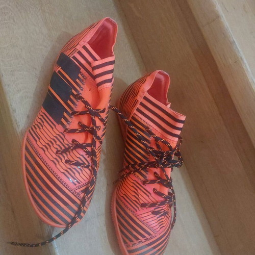 Adidas football shoes size 42 like new, black and orange
