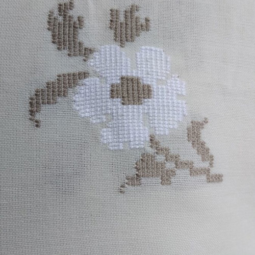 Handmade linen tablecloth with embroidery, 2.45 x 1.65 m