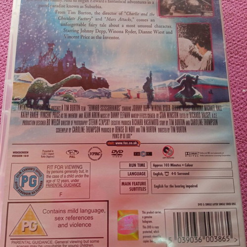 Edward Scissorhands DVD like new fantasy movie with Johnny Depp