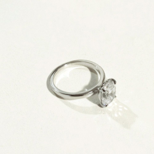 Silver s9.25 solitaire, with oval zircon
