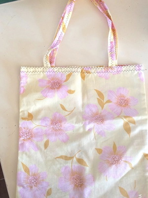Πάνινη tote bag καινούργια με λουλουδάτο σχέδιο