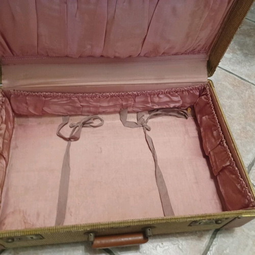 Vintage suitcase from America used with pink satin lining
