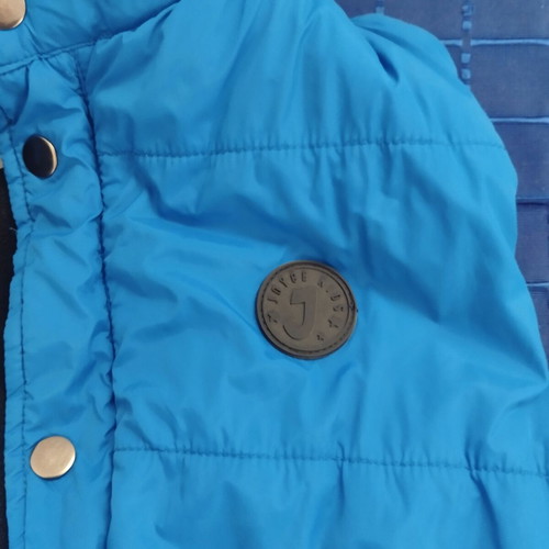 Joyce boys' blue sleeveless quilted vest with fleece lining