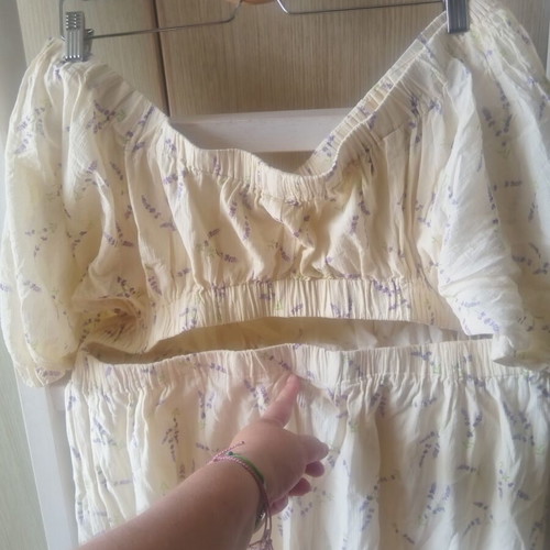 Romantic dress H&M used, floral pastel colors, back opening, XL