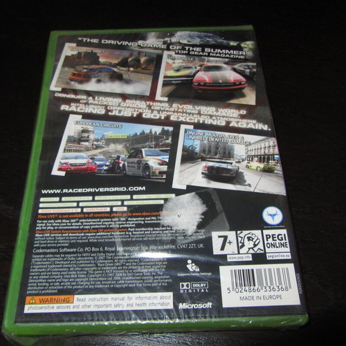 Race Driver Grid Xbox 360 καινούργιο σφραγισμένο