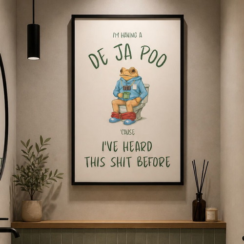 De Ja Poo Poster A4 with Frame Bad Bunny Inspired made to order