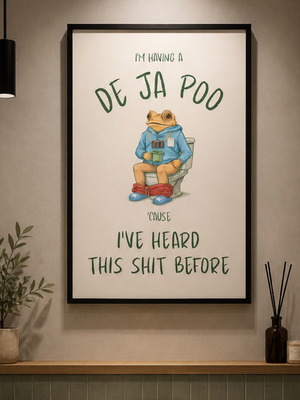 De Ja Poo Poster A4 with Frame Bad Bunny Inspired made to order