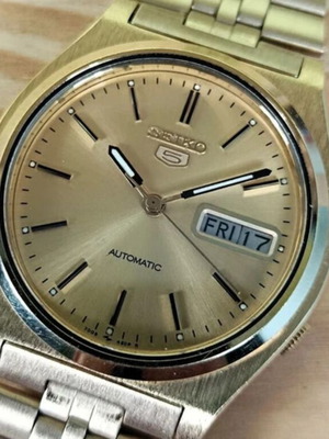 Seiko 5 Automatic Gold Tone Men's Watch used