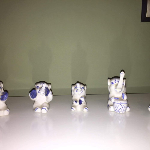 Porcelain decorative set, 5 pieces