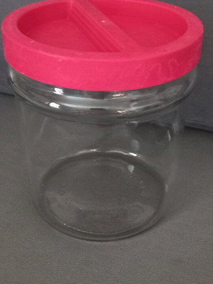 Glass jar 3500ml with red screw lid like new