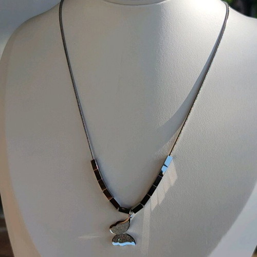 Steel necklace new, gold and silver color