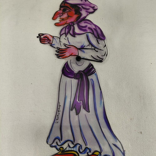 Karagiozis Figure Aglaia handmade, used