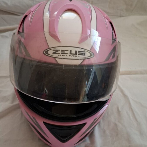 Zeus Full-Face Chaos Edition helmet used, size S, pink white