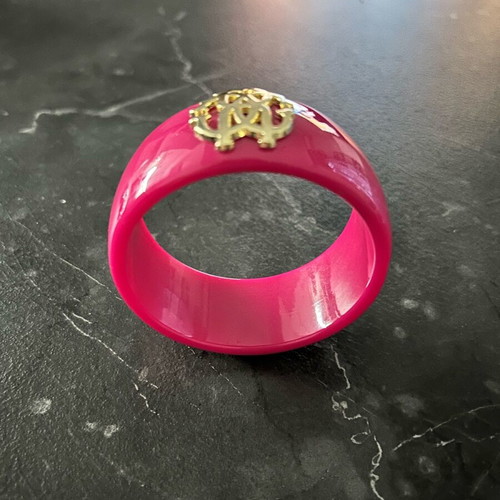 Roberto Cavalli bracelet limited edition fuchsia resin with gold logo