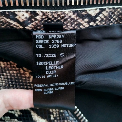 Neil Barrett snake print leather a-line mini skirt new, size S