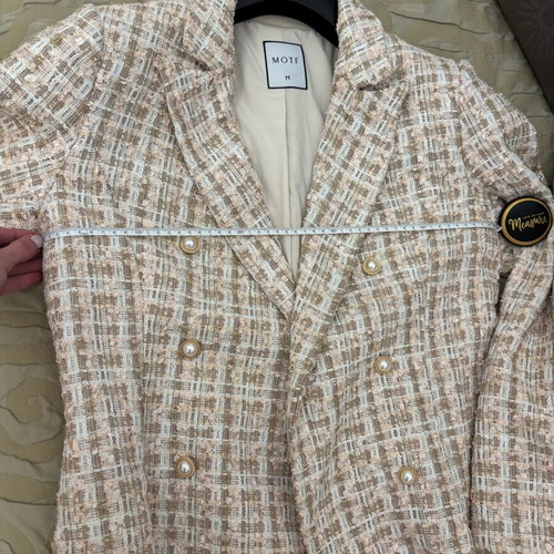 MOTF tweed coat jacket like new, pink and beige tones, size M