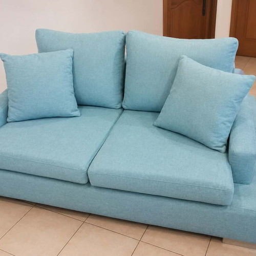 Sofa set with three-seater, two-seater and stool