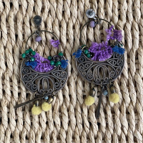 Long silver earrings used