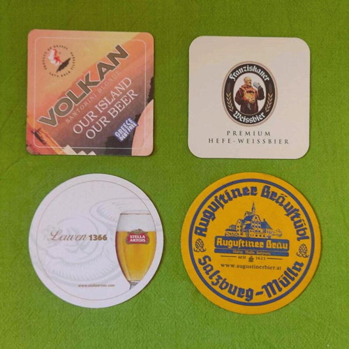 Beer coasters collectible like new, pack of 4 pieces