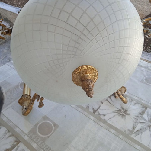 Vintage ceiling light with 7 lamps, used