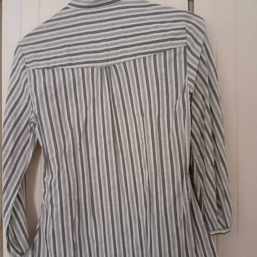 Zara Woman striped shirt, small, white and grey