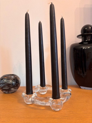 Pukeberg 4-spot candlestick like new, Scandinavian crystal