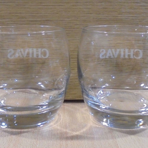 Chivas Regal Scotch Whisky set of two promotional glasses used