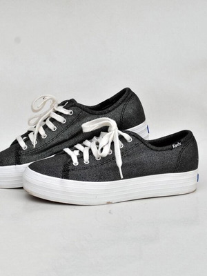 Keds Triple Kick Black Glitter Platform Sneakers EU 37.5