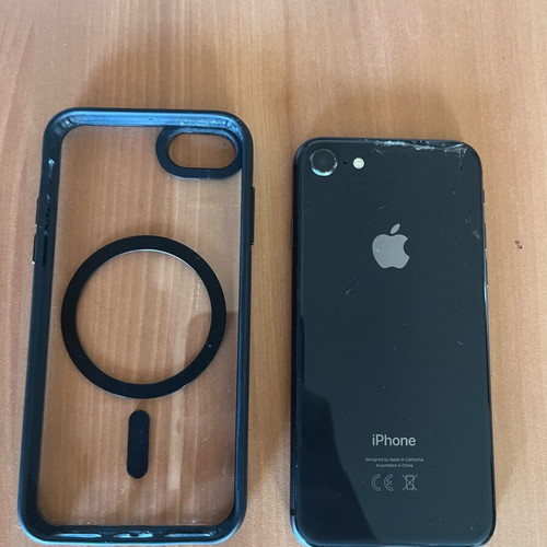 Iphone 8 64GB used with small crack on back glass, space gray