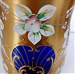  βάζο 27 εκατ.vintage bohemian EGERMANN χειροποίητη δουλειά με υπέροχα λουλούδια και χρυσό 24καράτια